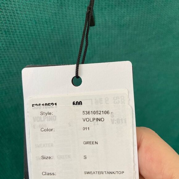 NWT Weekend MaxMara Volpino Linen Knit Top Green size Small - Picture 7 of 9